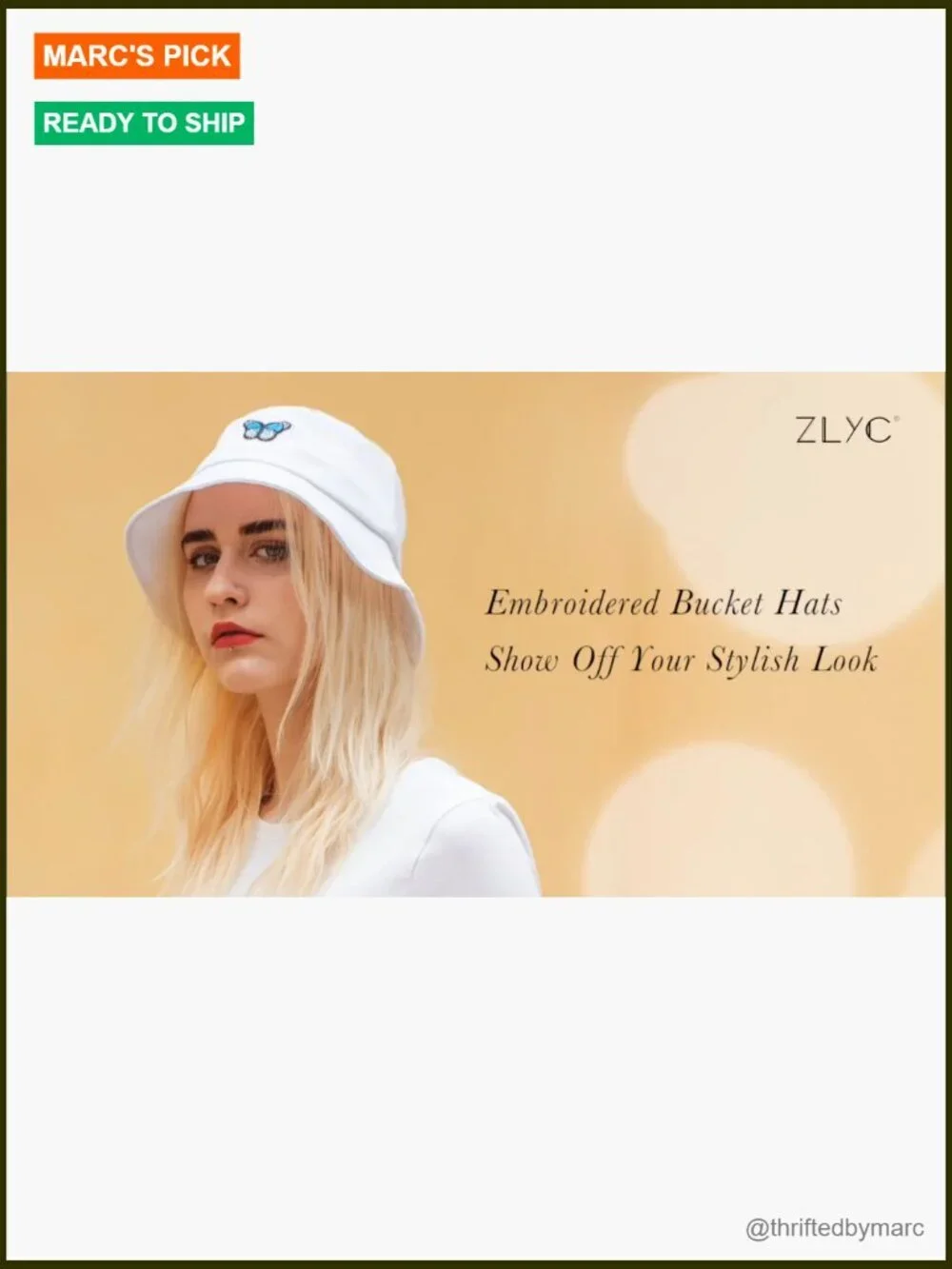 Cotton Bucket Hat Embroidered Packable Beach Sun Hat Travel Cap Unisex